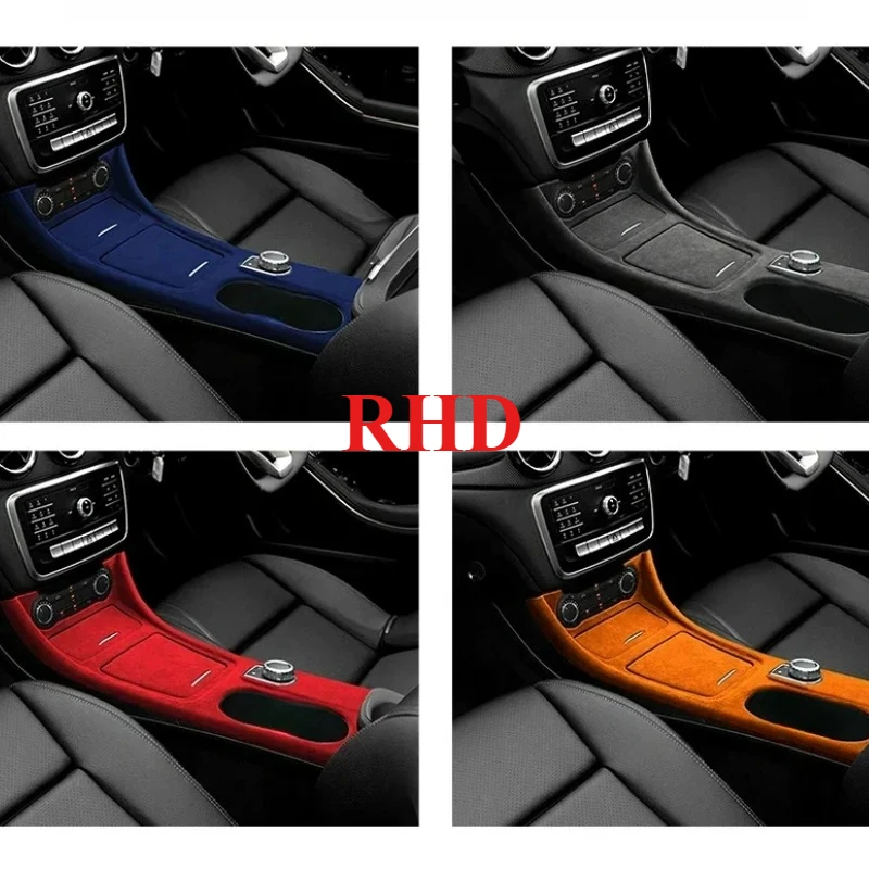 

RHD Италия Супер замшевая накладка на центральную консоль автомобиля, панель переключения передач для Mercedes Benz A Class W176 CLA C117 GLA X156 2013-2018