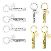 Stainless Steel Keychain Drive Safe Dad Mom Brother Sister Grandpa Grandma Uncle Aunt I Love You Family Gift New Driver Keyring