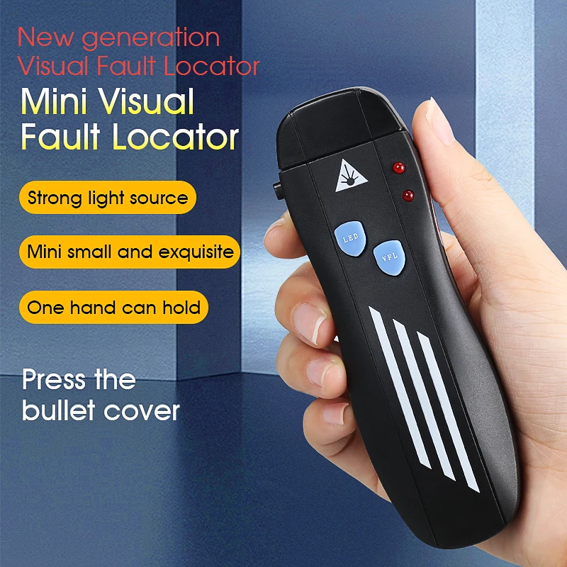 COMPTYCO FTTH Mini Visual Fault Locator 1/10/20/30/50mW Rechargeable VFL Fiber Optic Cable Tester SC/FC/ST 2.5mm Interface