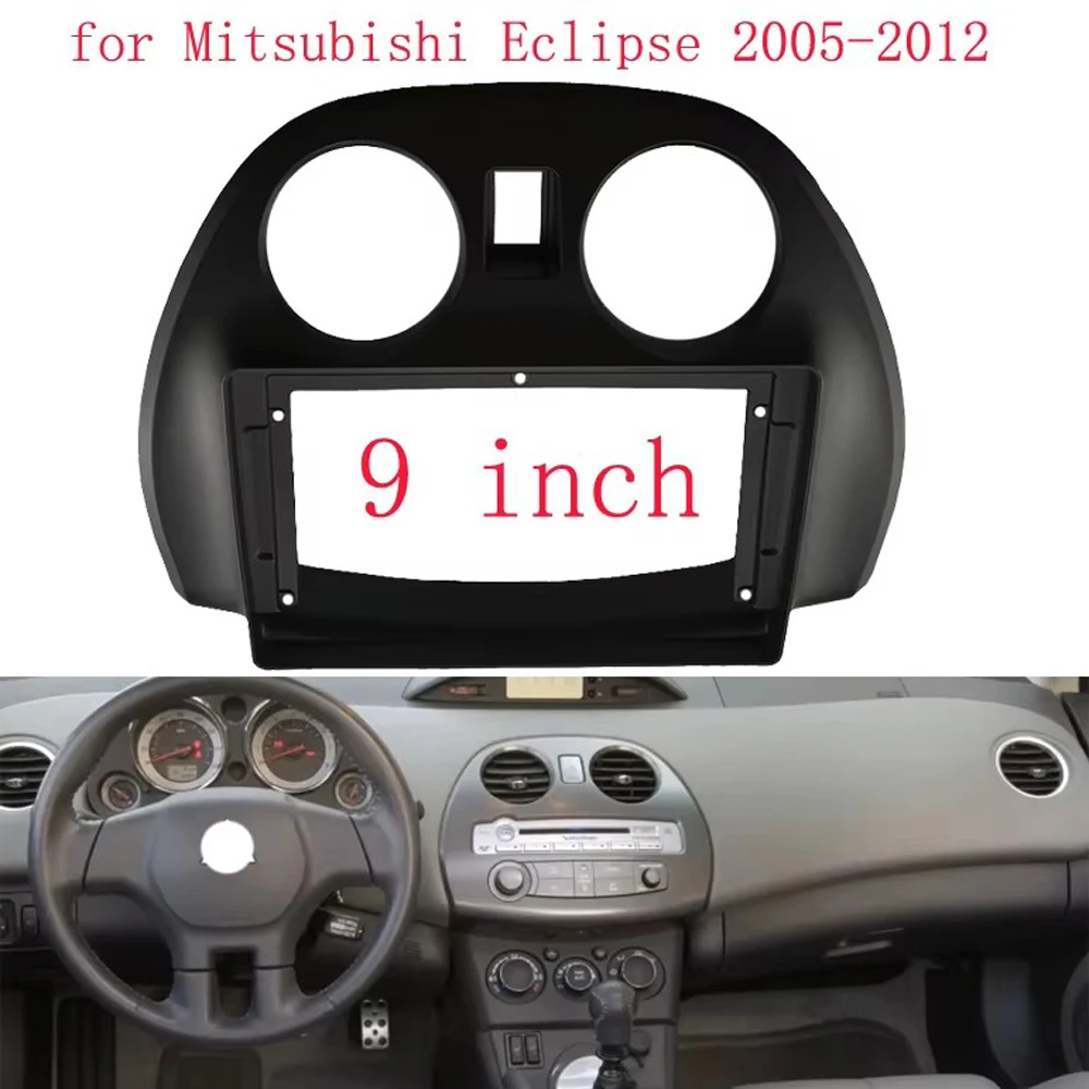 

9 inch Car Fascia Radio Panel for Mitsubishi Eclipse 2005-2012 Dash Kit Install Facia Console Bezel GPS Plate Trim Adapter Cover