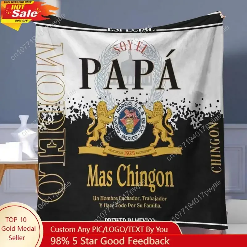 Modelo Beer Blanket,Gift For Dad,Mexican Beer Blanket,Soy El Papa,Fathers Day,Christmas Soft Funny Custom Blankets