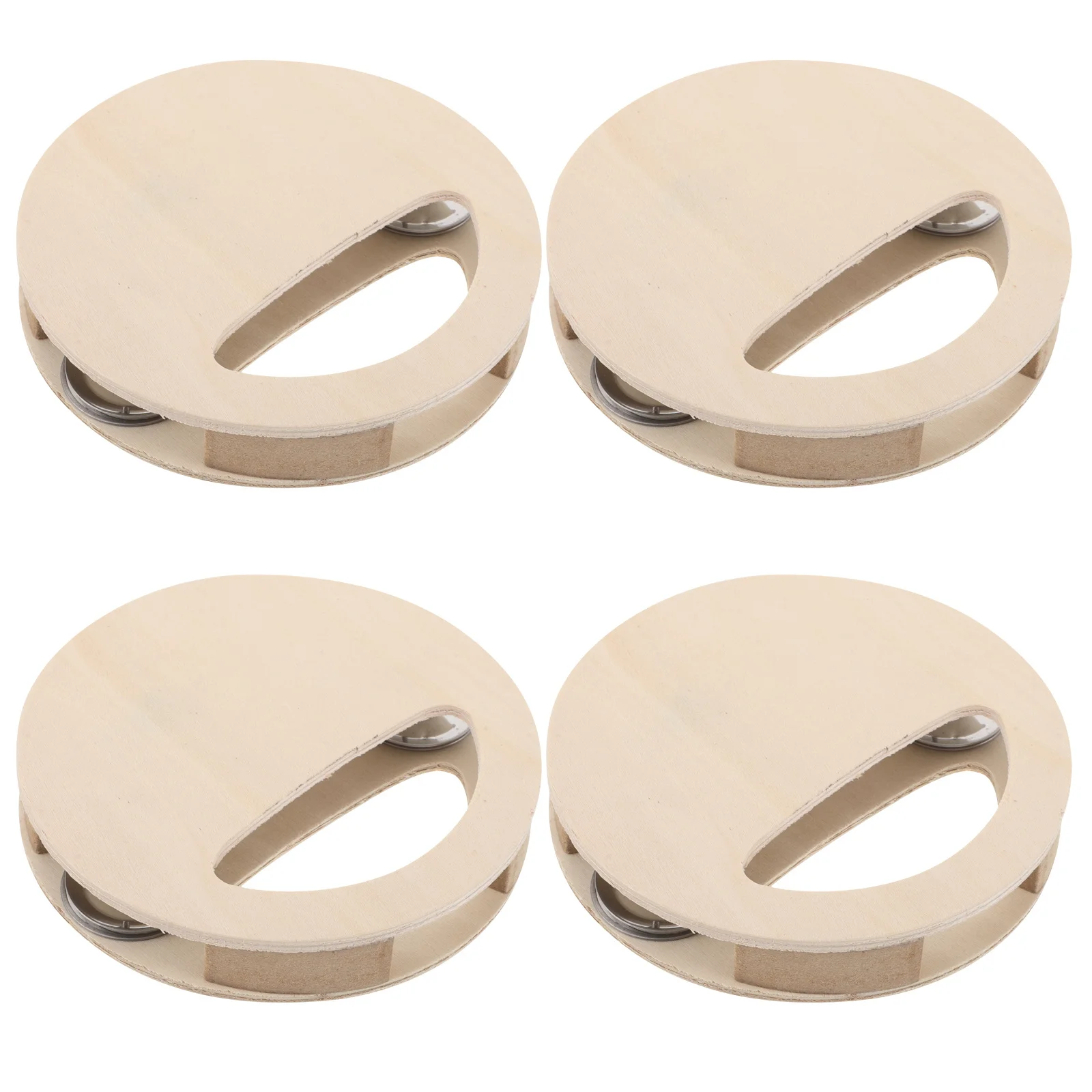 

4Pcs DIY Unfinished Wooden Drum Kit Painting Craft Montessori Sensory Development for Toddlers Organic Baby Rattles