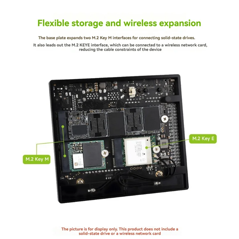 ABSQ-Dual Ethernet Port Base Board Base Board For Jetson Orin Nano Core Board Expand 2 Port M.2 Key M 4K HD Output