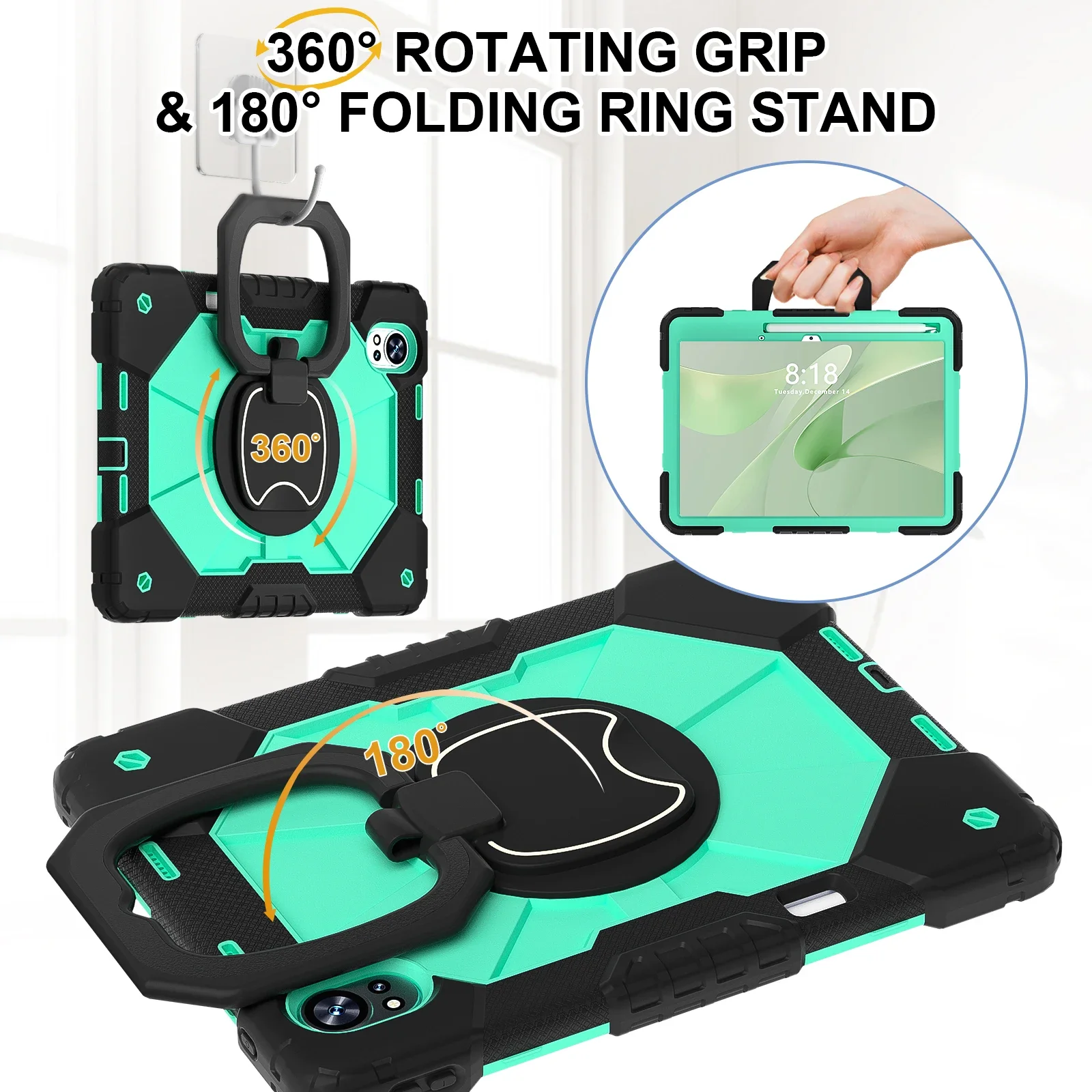Rotating Handle Grip Stand Cover Universal For Huawei MatePad 12 X Air 2025 2024 12.0" Heavy Duty Armor Case With Shoulder Strap