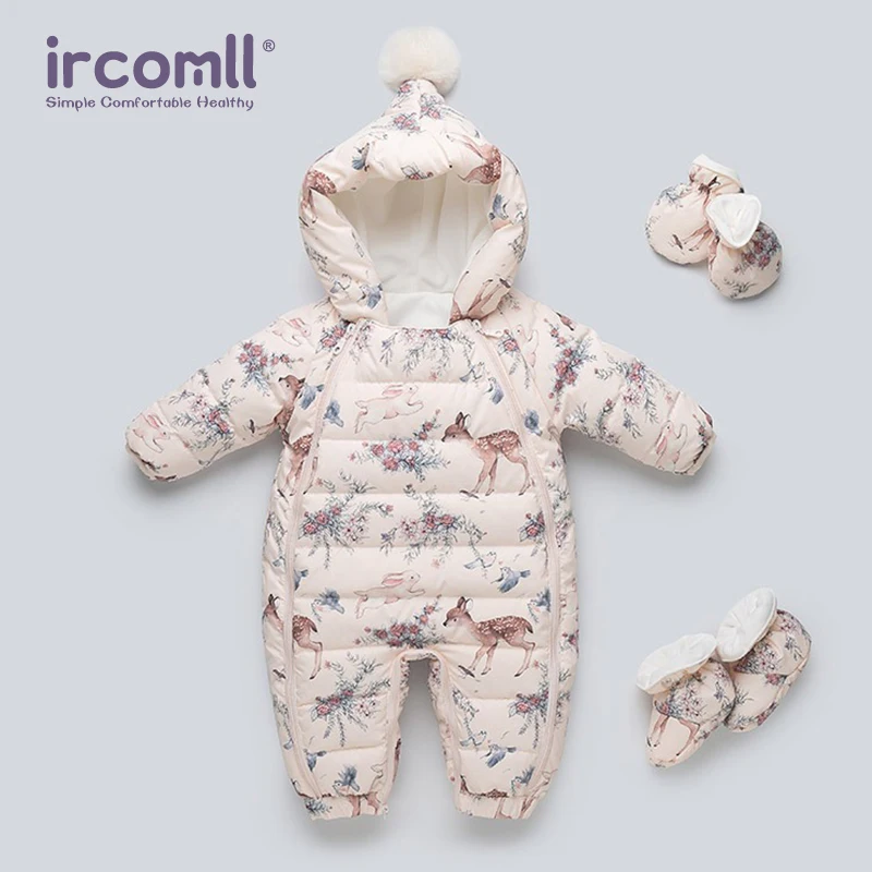 Ircomll Warm Overalls White Duck Down Infant Outerwear Winter Baby Girl Boy Thick Jumpsuit Kid Newborn Clothes Coat Snow Wear