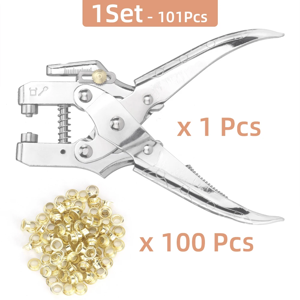 Hochwertige Metall-Leder-Ösenzange und Ösen-Set, Handlochpresszange für Schuhe, Kleidung und Handtaschen