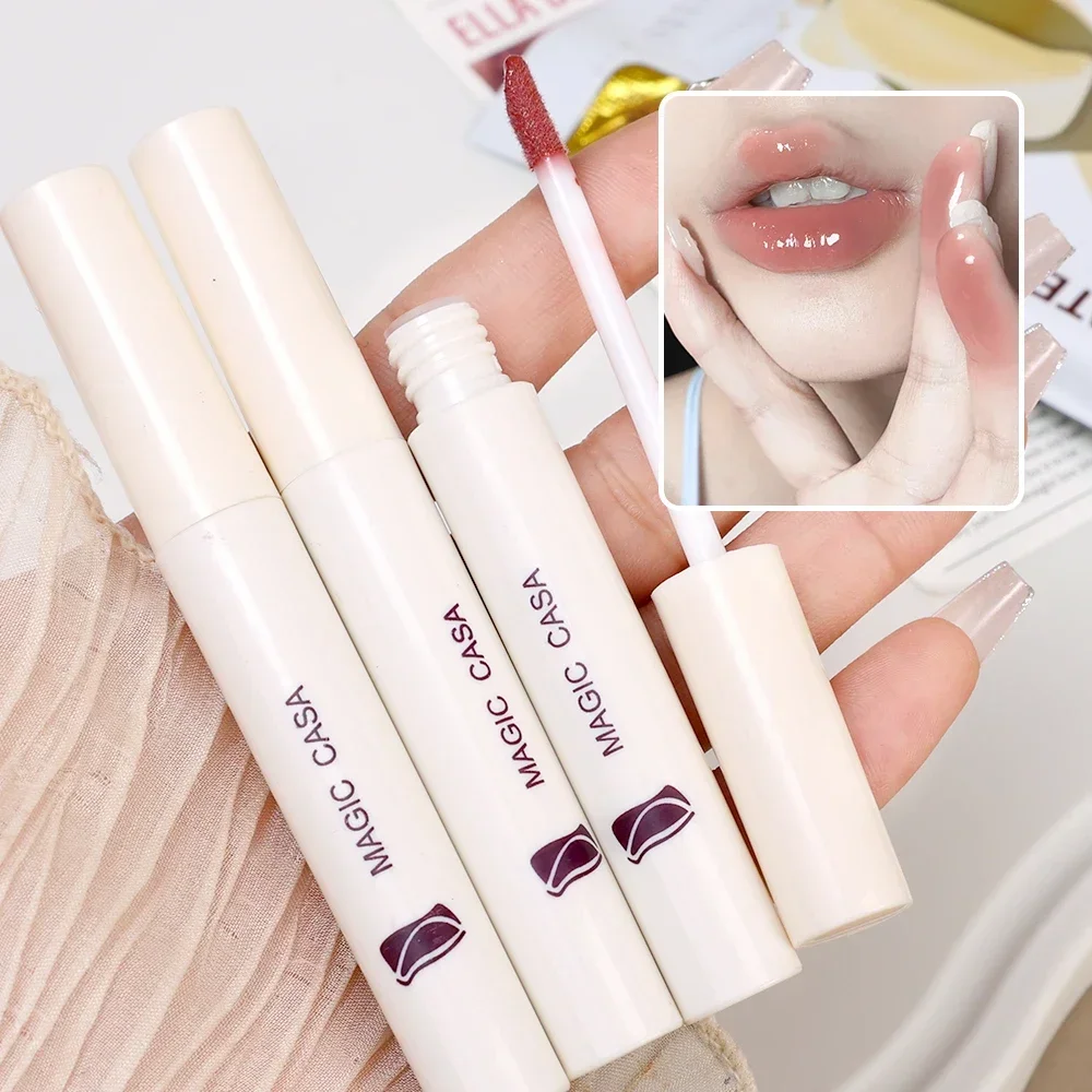 5pcs/set Mirror Red Lip Gloss Waterproof Transparent Pink Lip Glaze Lasting Moisturizing Liquid Lipstick Korean Makeup Cosmetic