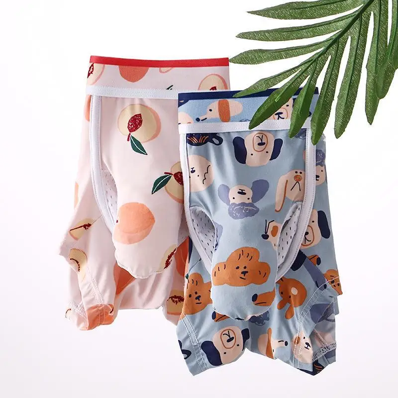 Men\'s elephant trunk cute dog cartoon underwear fun teenage animal pattern gun egg separation one-piece flat corner shorts