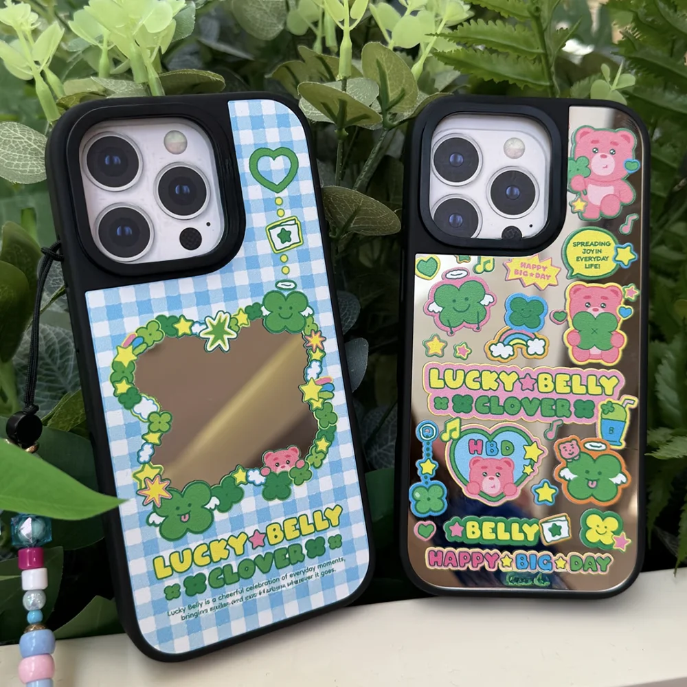 

Lucky Bear Mirror Magnetic Phone Case Cover for IPhone 12 13 14 15 16 17 Pro Max Case