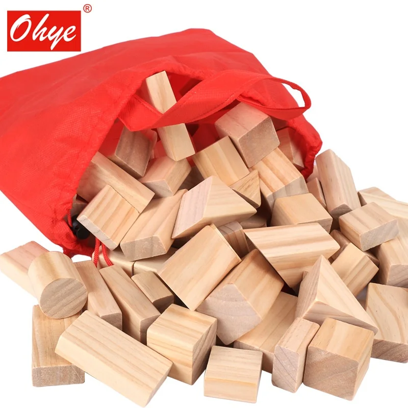 Lacquer Free Building Blocks Children'S Primary Color Beech Wood Solid Wood Baby Early Education Puzzle Puzzle Building