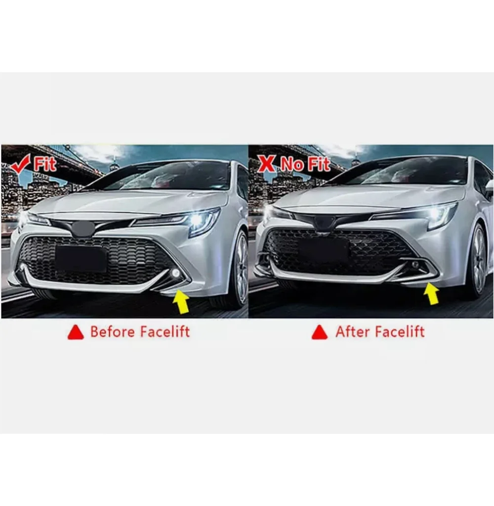 car styling 2019-2023 for Toyota Corolla Auris E210 5DR Hatchback Front Bumper Lip Gloss Black carbon fiber Spoiler Splitter view 4