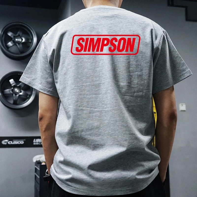 Attrezzatura motociclistica americana Casco SIMPSON T-shirt a maniche corte Camicia culturale Tendenza Harajuku Personalità semplice Y2K