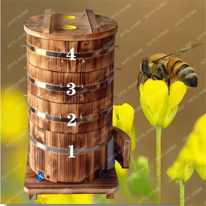 Wooden Bee Hive House Thickened Chinese Fir Barrel Beehive Beekeeping Tool Drum Bee Box Beekeeping Equipment Beekeeping Supplies