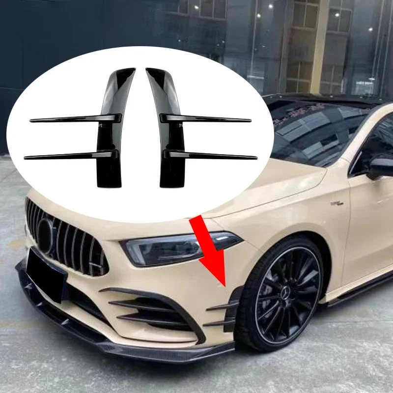 

Pair Car Side Fender Vent Air Wing Cover Trim Stickers For Benz A-Class A180 A200 A220 Front Bumpers Lip Air Vent Trim