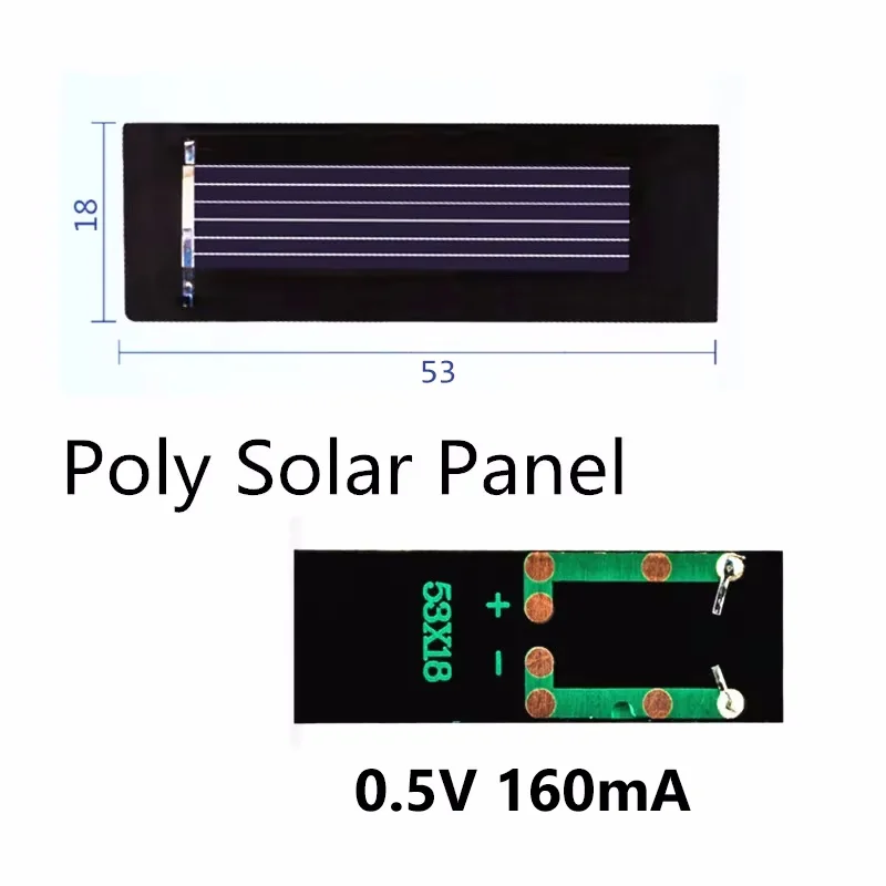 Mini Poly Solar Panel 0.5V 160MA for DIY handmade fan cap