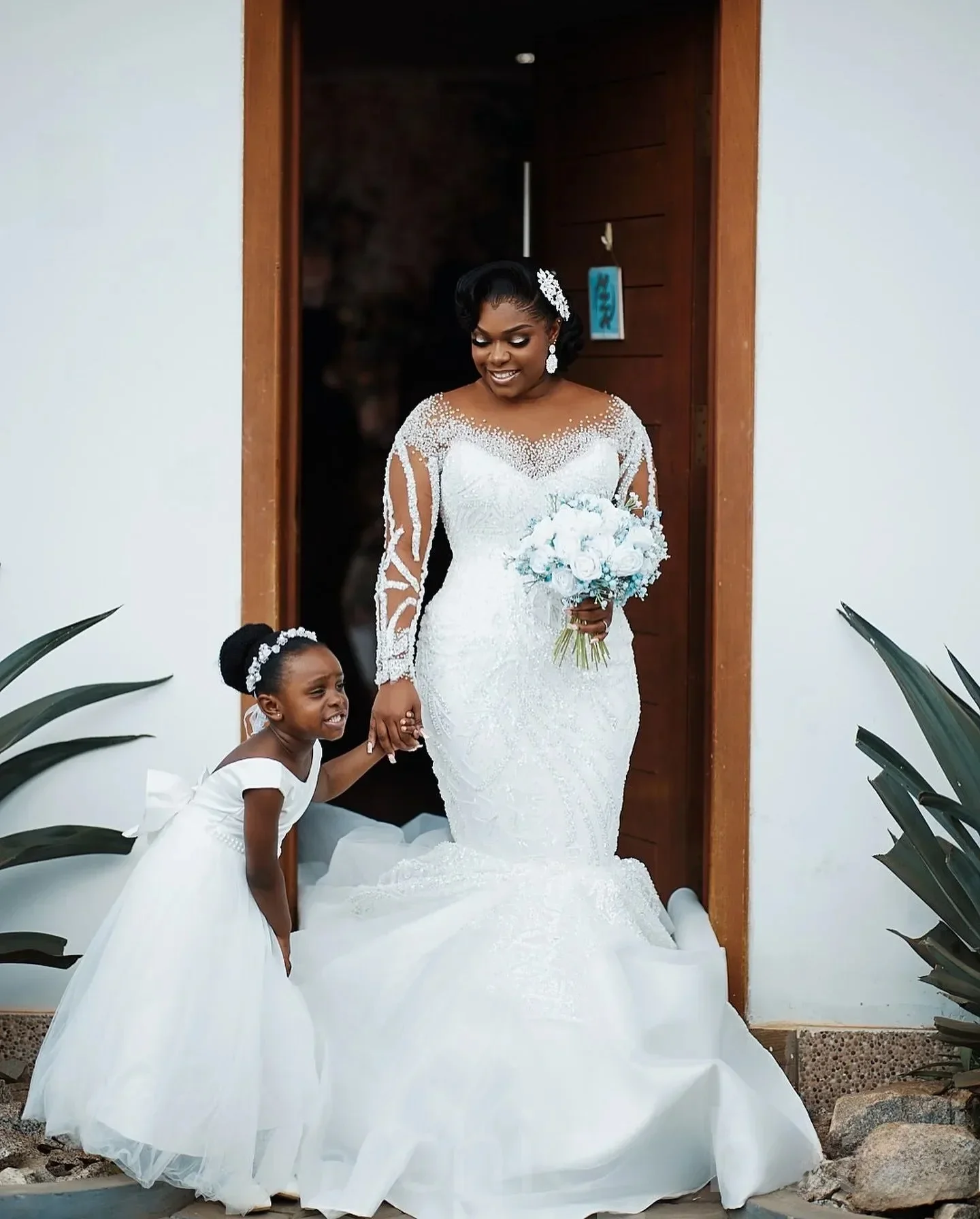 Personalizado plus size branco sereia vestidos de casamento frisado lantejoulas rendas mangas completas cetim vintage elegante vestidos de noiva vestido