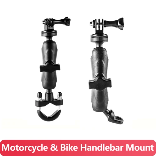 Soporte de aluminio para manillar de motocicleta, accesorios para Cámara de Acción GoPro Hero 13 12 11 10 9 Insta360 AKASO SJCAM DJI Osmo