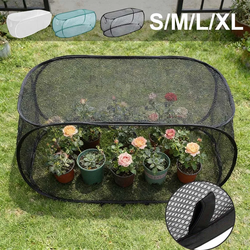 

Pop-Up Plant Protection Netting Cage Raised Beds Garden Netting for Vegetables Flowers Succulents Protects From Birds Bugs Mesh