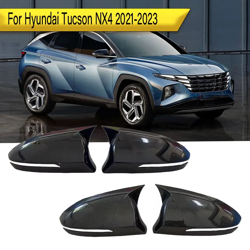 

For Hyundai Tucson NX4 2021-2023 Mirror Cover Cap Replacement Gloss Black Exterior Si