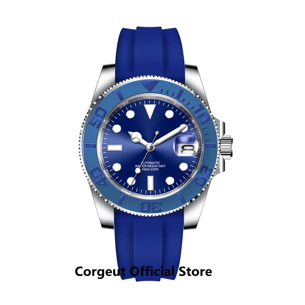 Imagem -04 - Corgeut-relógio de Pulso Mecânico Impermeável Masculino Sapphire Nh35 Automatic Ver Elástico Relógio de Luxo 40 mm