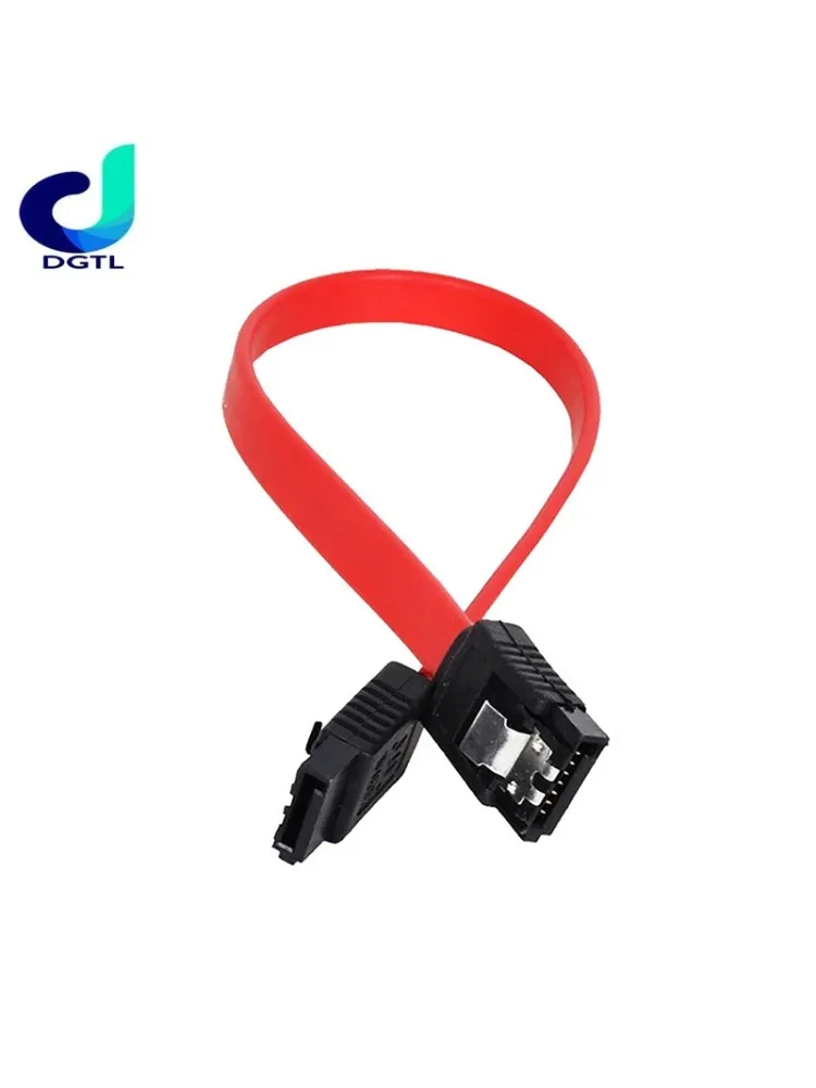 Nowy kabel danych do dysku twardego Sata 2.0, 45 cm, żółto-czerwony, prosty, z zapięciem, odpowiedni do komputera. — zdjęcie produktu 7