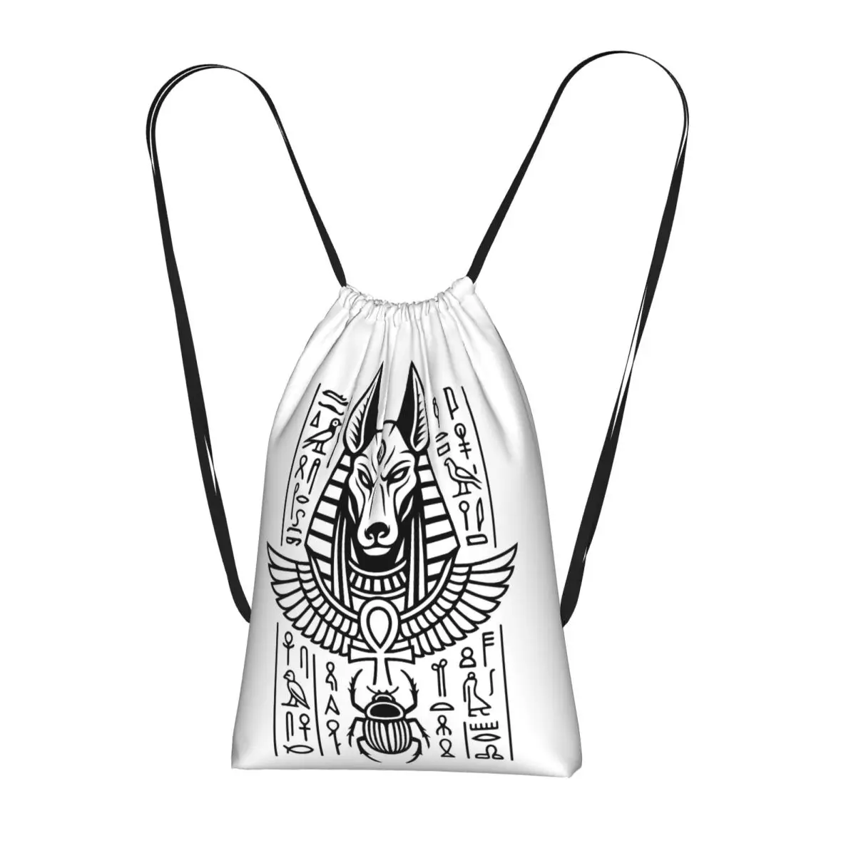 Egyptian Deities God Egypt Pharaoh Drawstring Backpack Sports Gym Bag Lightweight Foldable Storage Drawstring Bag for Men Women