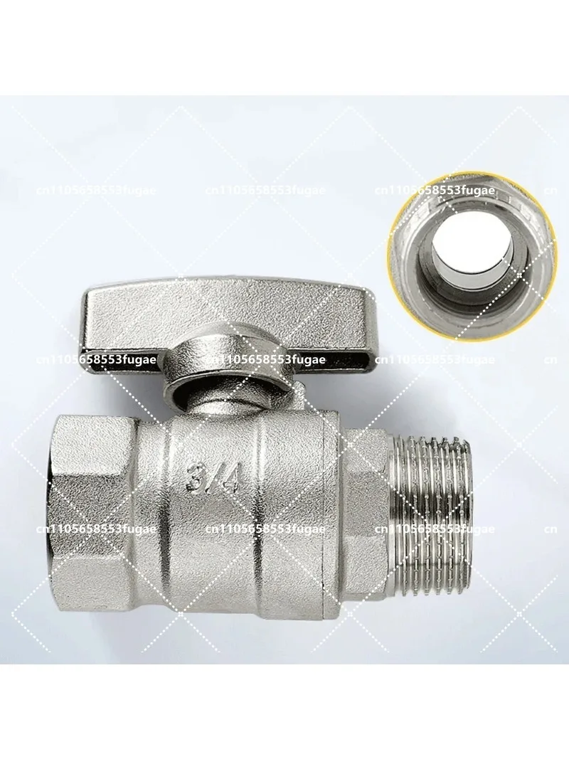 H59 1/4" 3/8" 1" BSPP Female To Male Union Joint Nickel Plated Brass Ball Valve with Butterfly Handle Cold and Hot Water