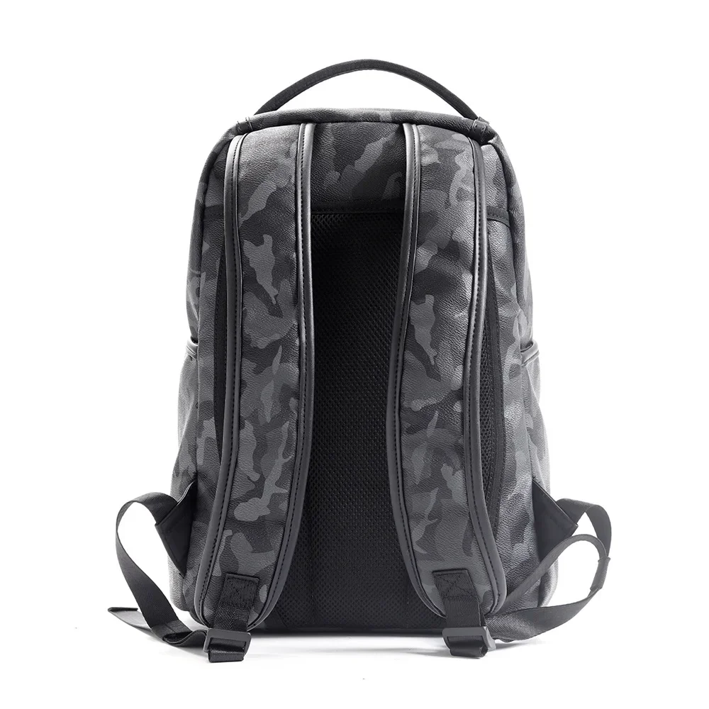 Fashion Leather Backpack Men Large Shoulder Bag Travel Backpack Camouflage Laptop Student School Bags Bagpack