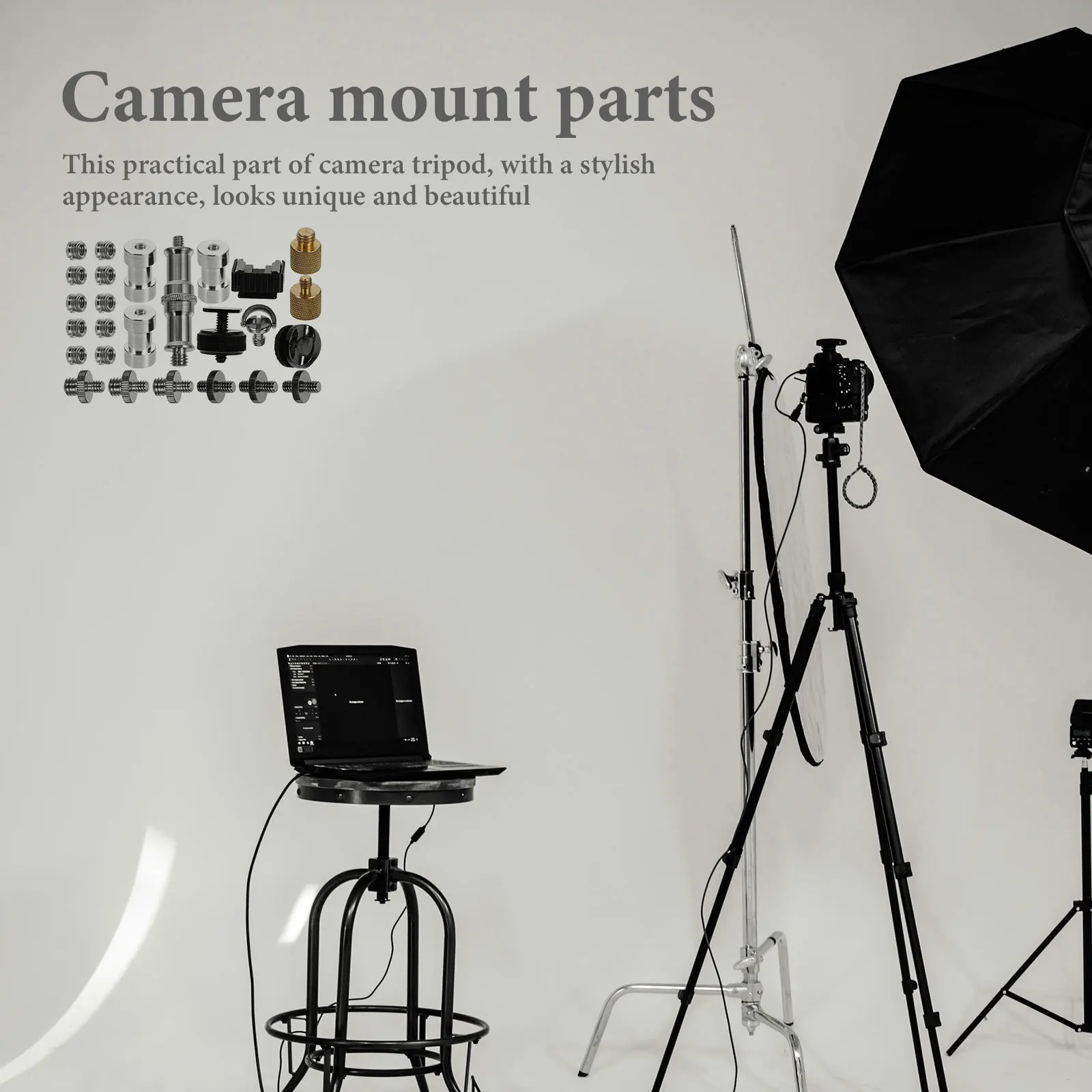 1Set Tripod Screw Camera Mount Adapter Alloy Durable Replacement Mount Parts Stable Use Tripod Screw Dual Ended Screws