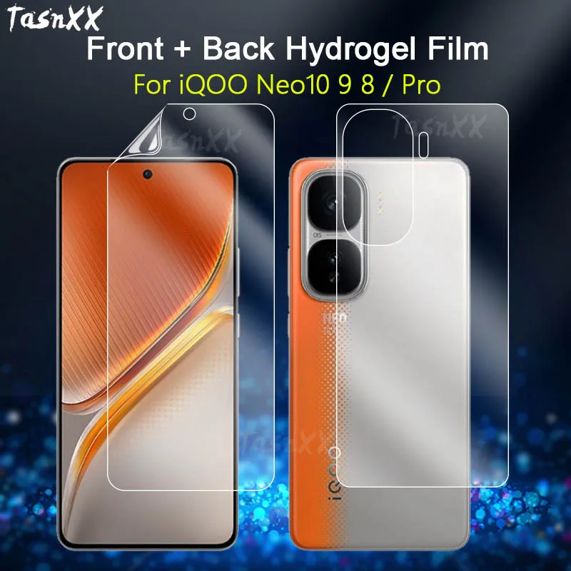 2in1 Front / Back Screen Protector For iQOO Neo10 9 9S 8 Pro Ultra Clear Slim Soft Repairable Hydrogel Film -Not Tempered Glass