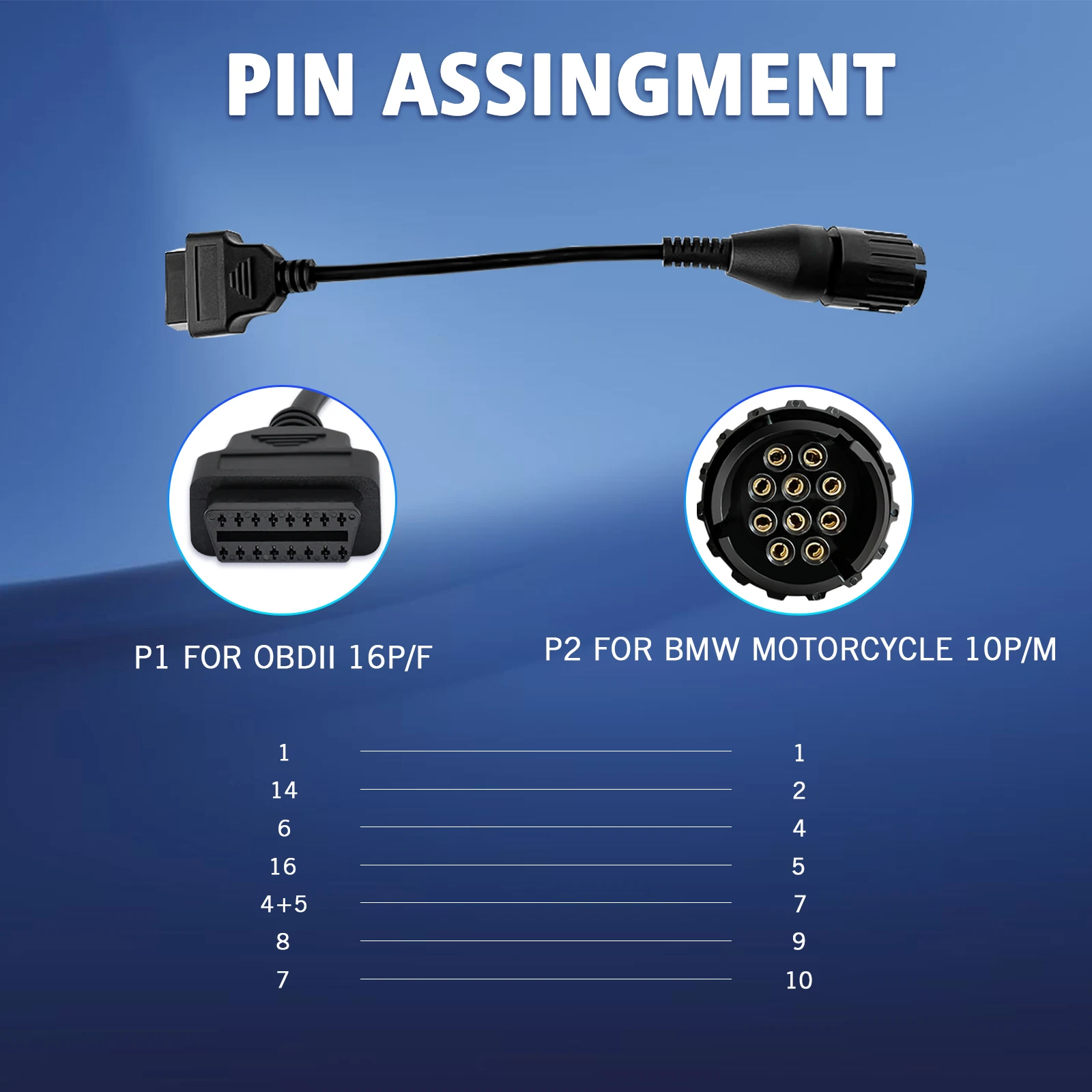 10Pin OBD Adapter For C/F/G/K/R/S Series Motorcycle For ISTA/ICOM-D/MotoScan/GS911/OBDLink 10pin to 16pin OBD2 Diagnostic Cable image 4