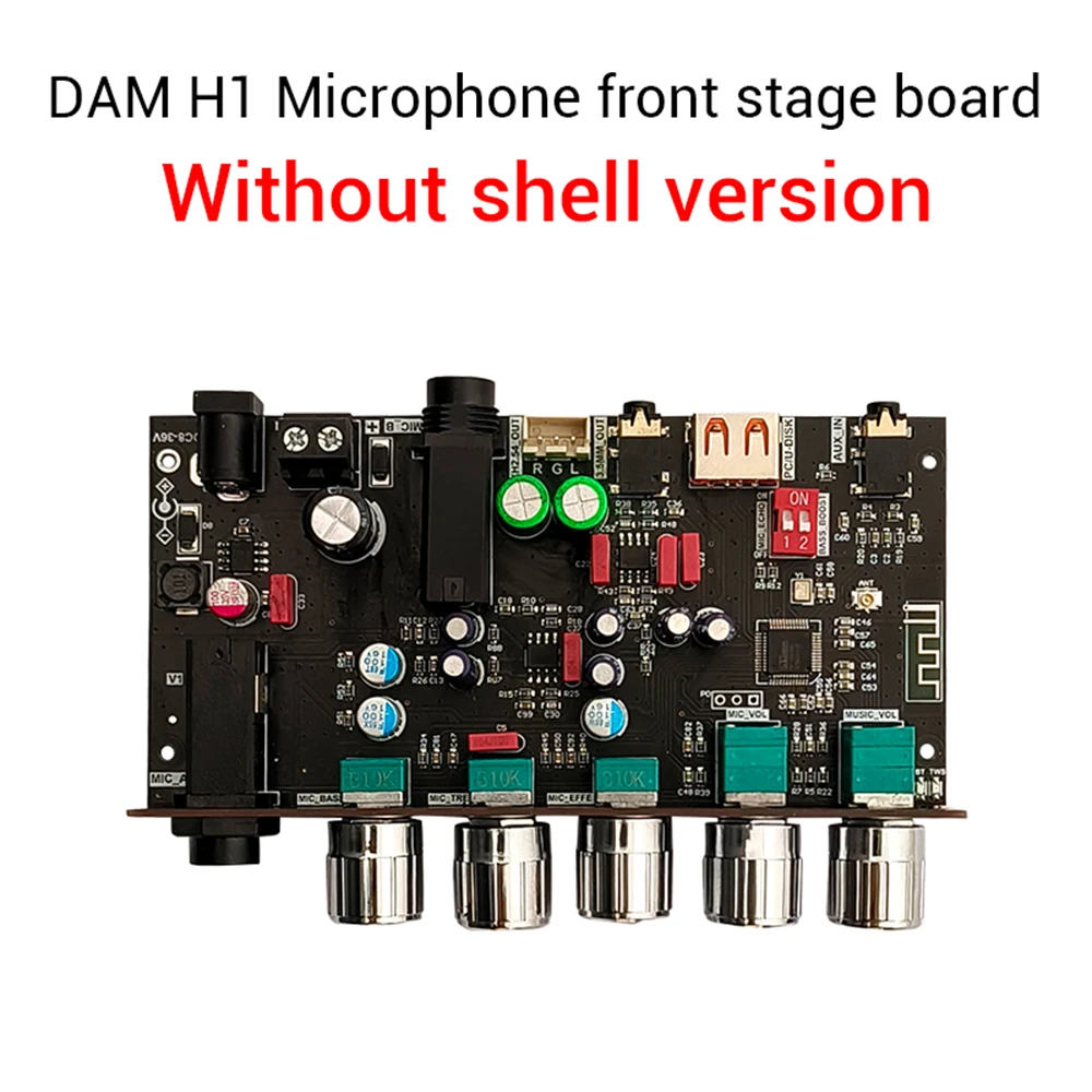 DAM H1 Karaoke Reverb Board Pre-Effects Mic Microphone Karaoke with Bluetooth USB Decoding Support TWS Pair Connection