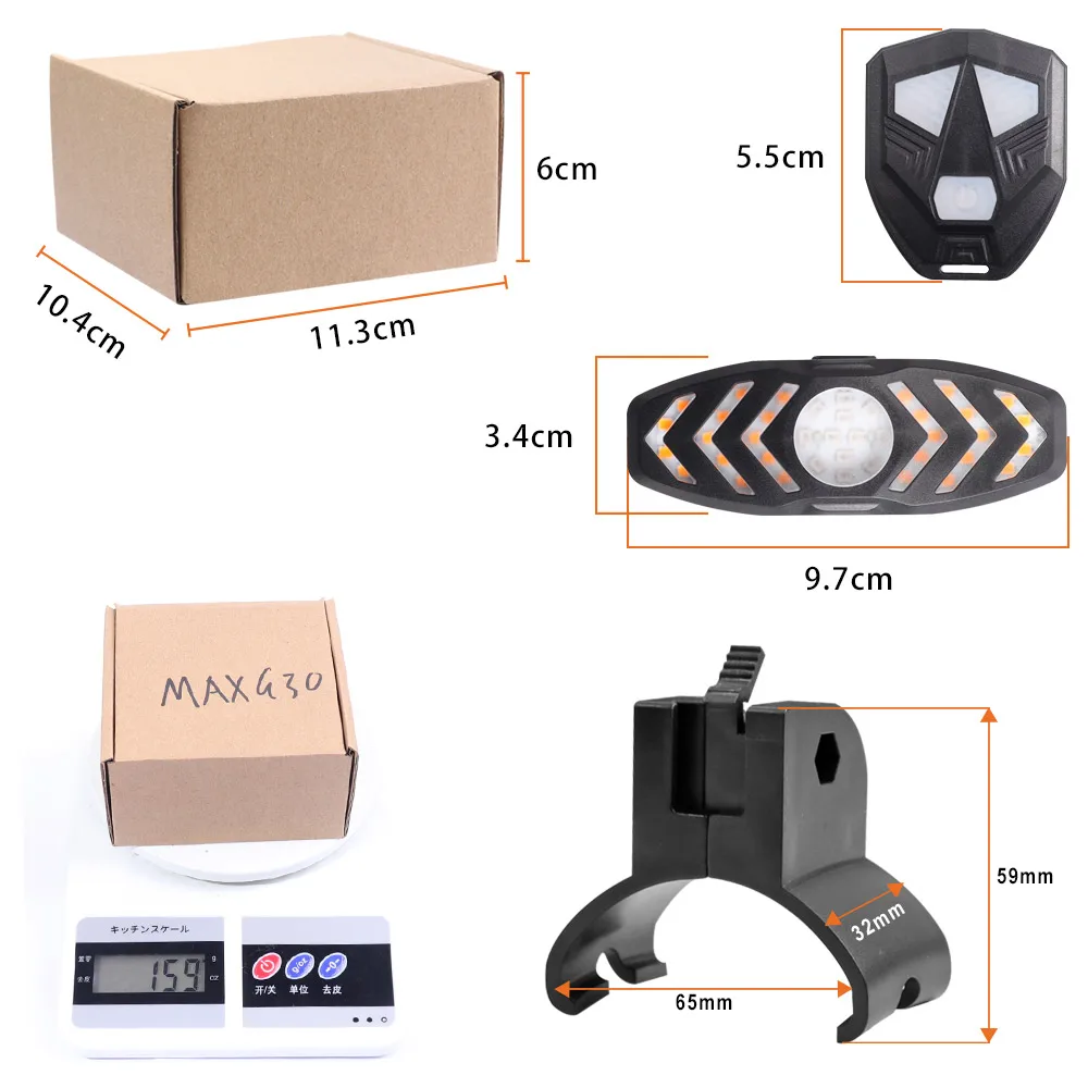 Frecce Indicatore di direzione con USB ricaricabile per bici e monopat