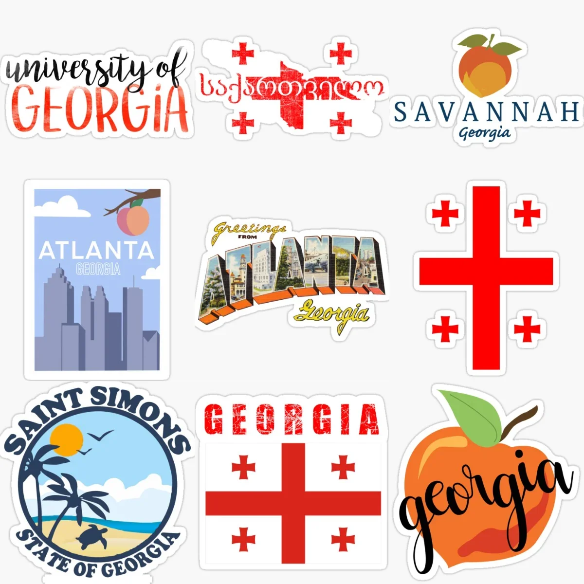 

GE Georgia Flag Map Creative PVC Stickers for Car Bicycle Motorcycle Window Helmet Bumper Fridge Wall Decoration Accessories