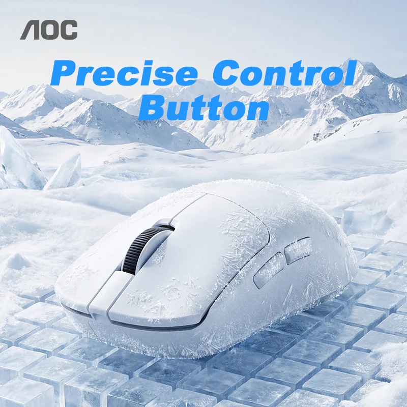 AOC Ergonomic Wireless Mouse, High Precision Tracking, Low Latency 2.4G Connection, Portable Slim Mouse for Windows/Mac