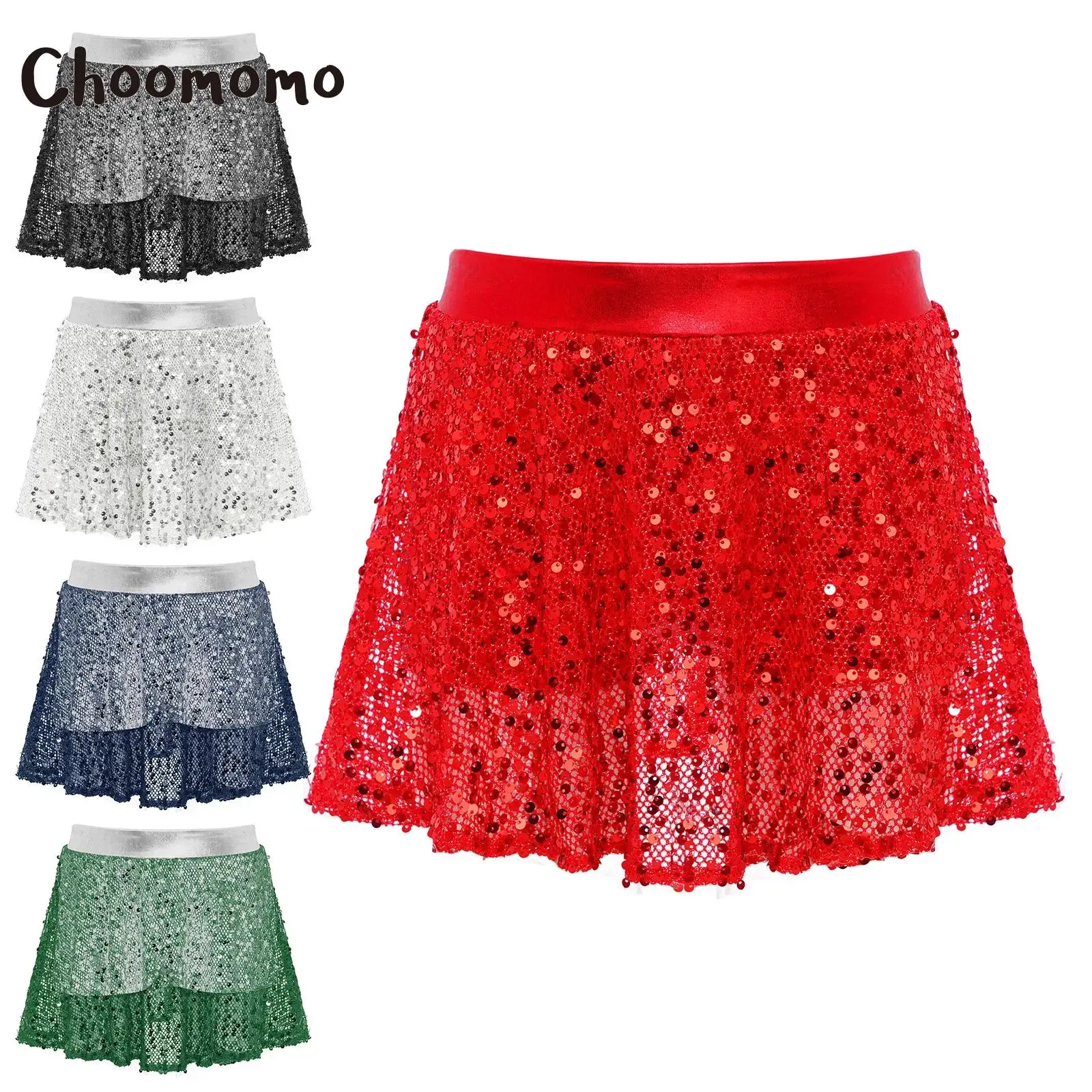 criancas-meninas-glitter-lantejoulas-danca-saia-cintura-elastica-shorts-metalicos-ballet-tutu-saia-culottes-concursos-festa-de-aniversario-traje