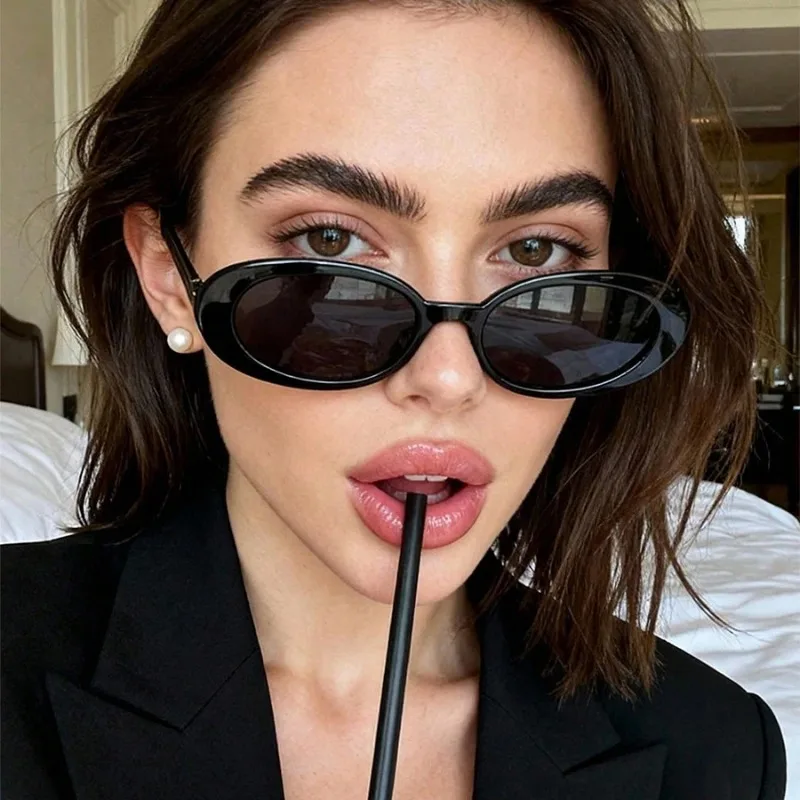 Vintage Oval Sunglasses Women Luxury Brand Designer Small Oval Sun Glasses Retro Black Red Glasses ladies UV400 Eyewear