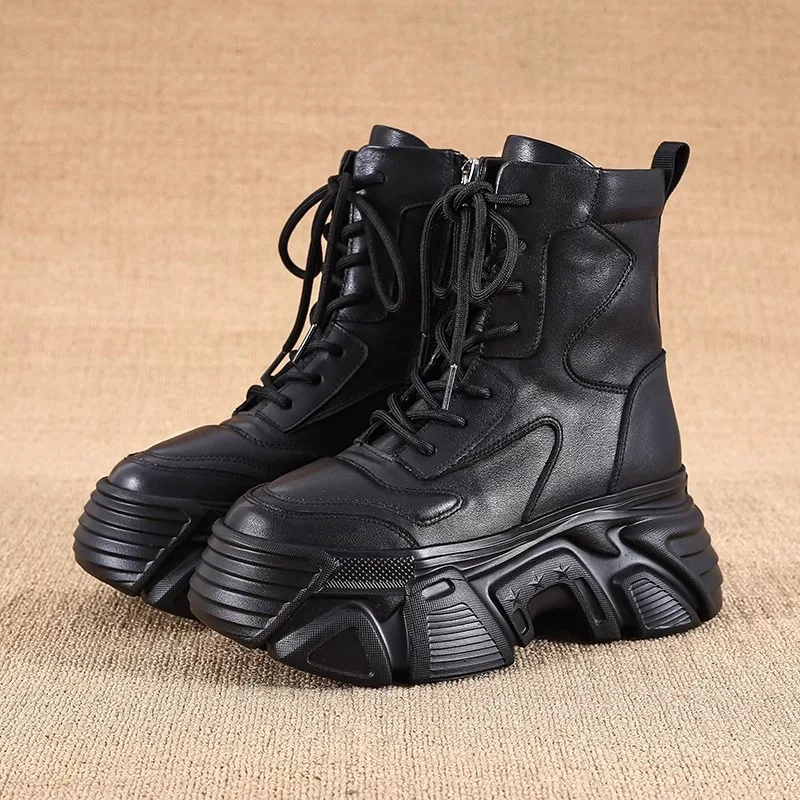 

Короткие ботинки 2026 года, зимние, в британском стиле, на толстой подошве, с утолщенной стелькой, увеличивающие рост, для женщин