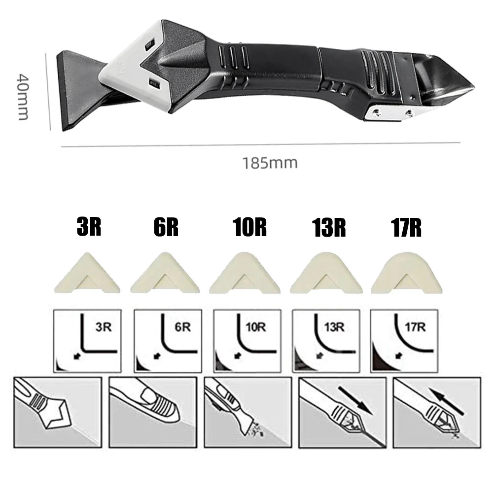 5in1 Silikon Schaber Dichtstoff Glatte Entferner Werkzeug Set Abdichten Finisher Glatte Mörtel Kit Dekoration Naht Werkzeuge Schaber Mörtel Kit – Detail 9