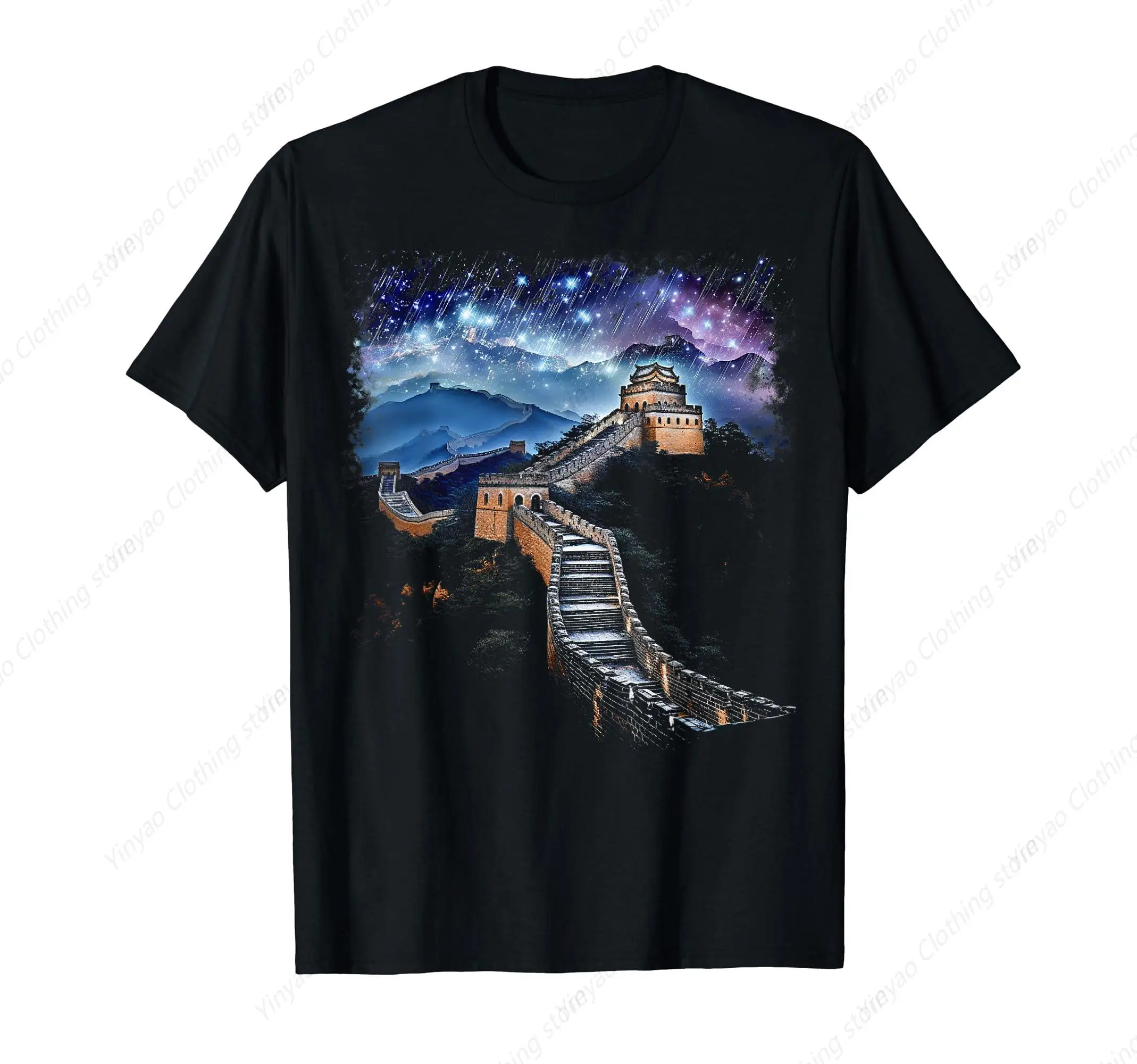 

Chinese Great Wall Printed Shirt Proud Famous Chinese Architecture T-Shirt Cool Fashion Pure Cotton T Shirt