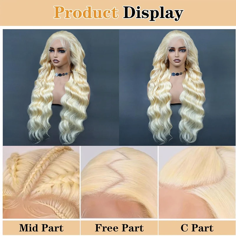 Long Blonde Wig Blond Wavy Wig for Women Beach Blonde Highlight Natural Hair Wig for Daily Party Curly Glueless Pre Plucked