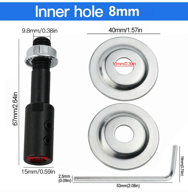 10 mm Spindeladapter zum Schleifen und Polieren, 5 mm/6 mm/8 mm/10 mm/12 mm/14 mm/16 mm Schaftmotor, Tischschleifer – Detail 12