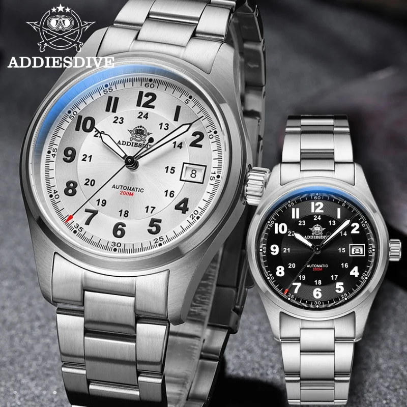 

Мужские часы ADDIESDIVE Sapphire Crystal 20Bar Diving AD2525, BGW9, суперлюминесцентные, из нержавеющей стали 316L, автоматические механические часы