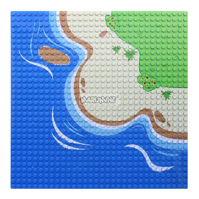Marumine 32 x 32 Grundplatte, kompatibel mit 3811 klassischen MOC-Steinen, Teile, Bausteine, Dschungel, Wald, Ozean, Grundplatine, Zubehör