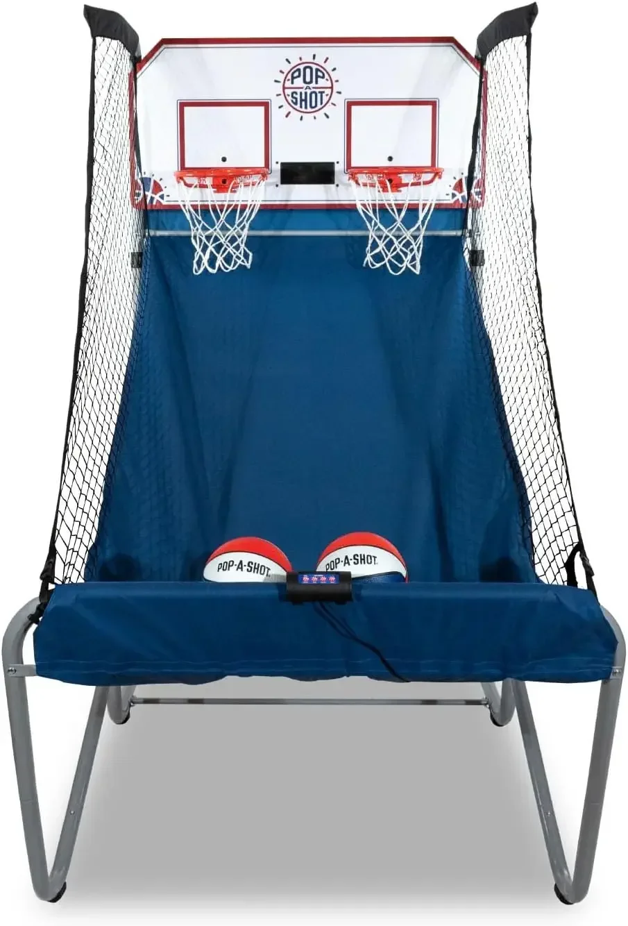 Home Dual Shot Arcade Basketball Game for Home Sensor Scoring Hoop, 16 Game Modes, 7 Balls Foldable for Easy Storage