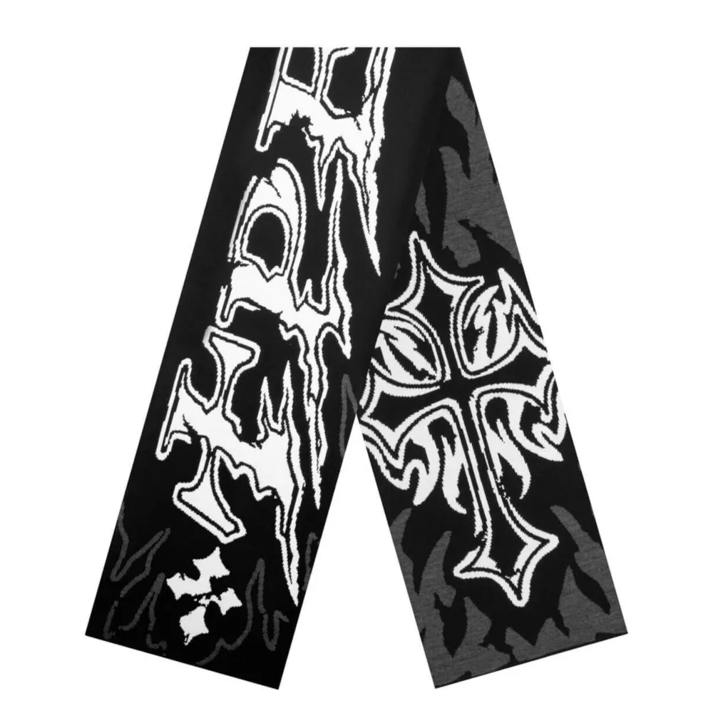 Kpop Scarf Men Women Winter Y2k Streetwear Sober 2 Knit Letter Goth Shawl Scarves Korean Fashion Hip Hop Warm Unisex Accessories