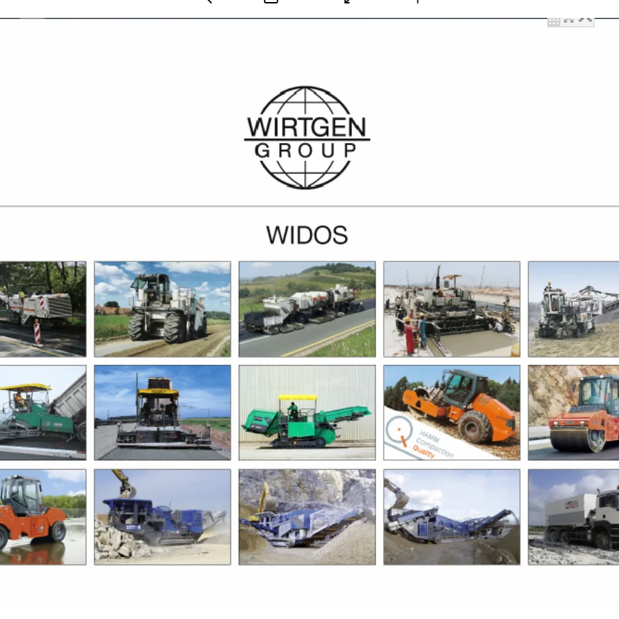 

Wirtgen Hamm Vogele Kleemann WIDOS 2013, каталоги запчастей, диаграммы проводки, гидравлические диаграммы EPC