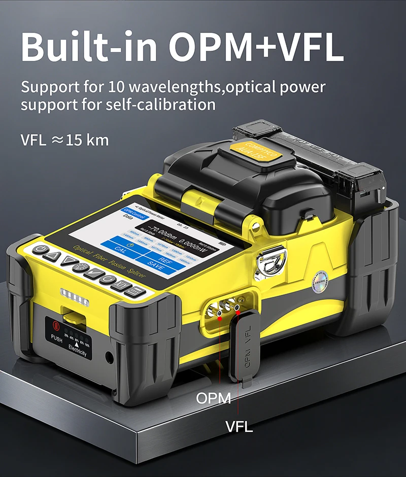 AUA-15F/L-70C Mini Fiber Optic Fusion Splicer Touch Screen 6 Motors SM/MM Optica