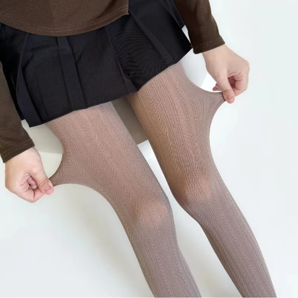 Retro Slim Damen Strumpfhosen Enge vertikale Streifen Herbst Winter Dessous Enge Strumpfhosen Herbst Winter