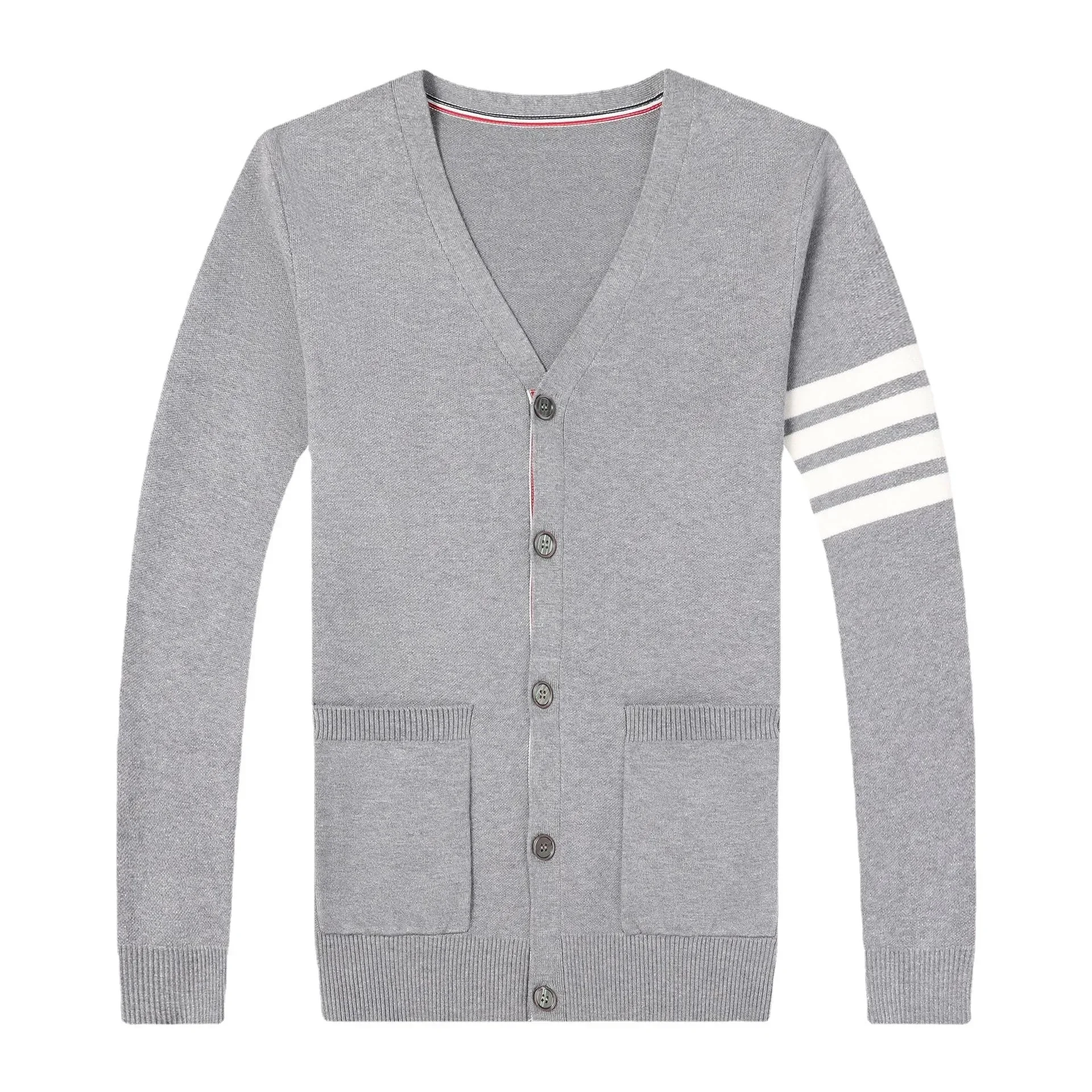 2025 Season Popular Three-Color Striped Men's Cardigan Coat,Trendy Striped Men's Cardigan Coat - Wool Knitwear,Sweater Cardigan